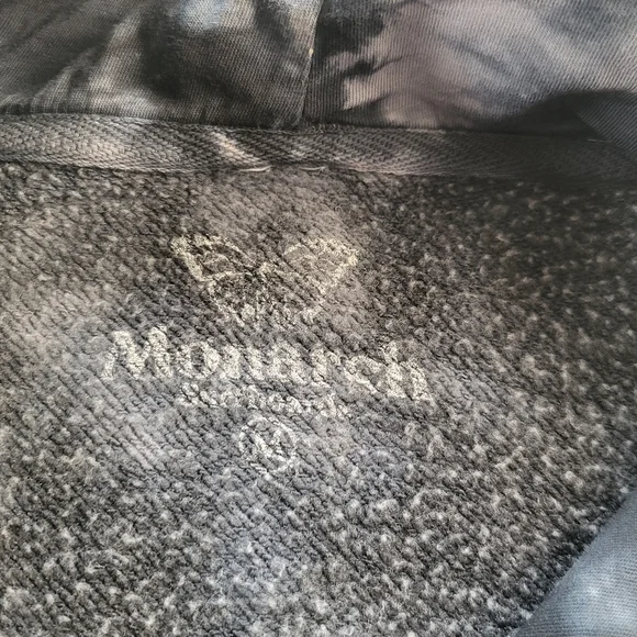 Monarch Sweatshirt Hoodie Mens Size Medium Dark Blue Tie Dye - Picture 5 of 9